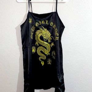 Mini silky dragon dress